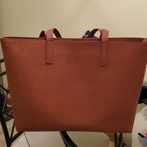 J. Crew leather tote cognac color